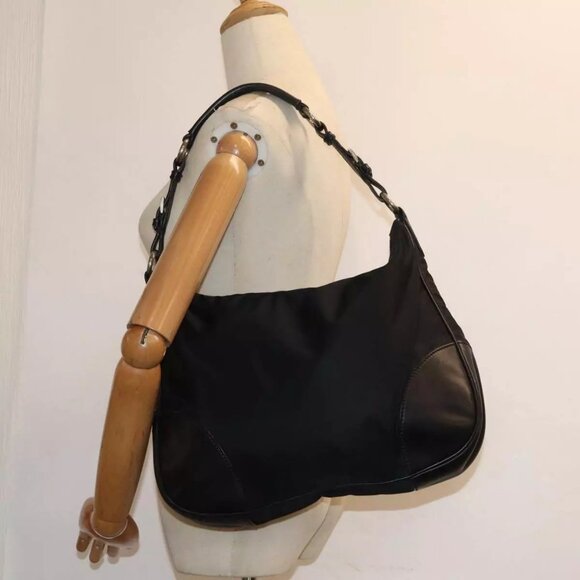 PRADA Shoulder Bag Nylon Black - Picture 1 of 14